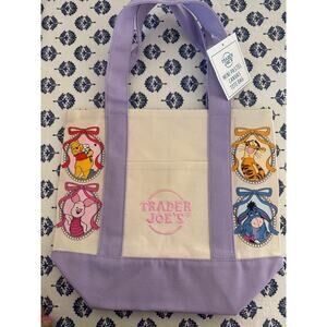 Disney Winnie The Pooh Coquette Purple Custom Made Trader Joes Mini Tote